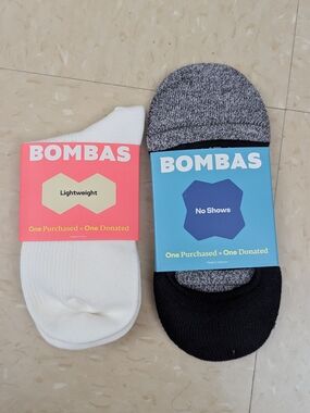 Bombas Women's No-Show & Lightweight Sock Duo - White & Black/Gray